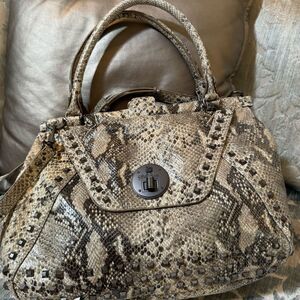 Elliot Lucca studded, snake skin enormous Crossbody bag.